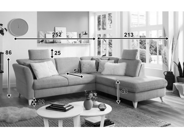 Rohová sedací souprava ve skandinávském stylu TRELLEBORG