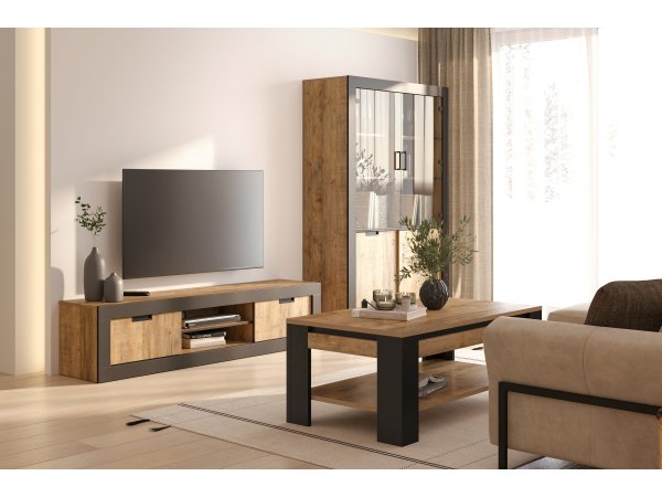 Konferenční stolek (typ 99) TUDOR dub Samdal/černý mat