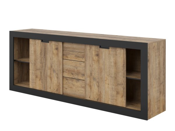 Nábytek do obývacího pokoje TUDOR 2 dub Samdal/černý mat