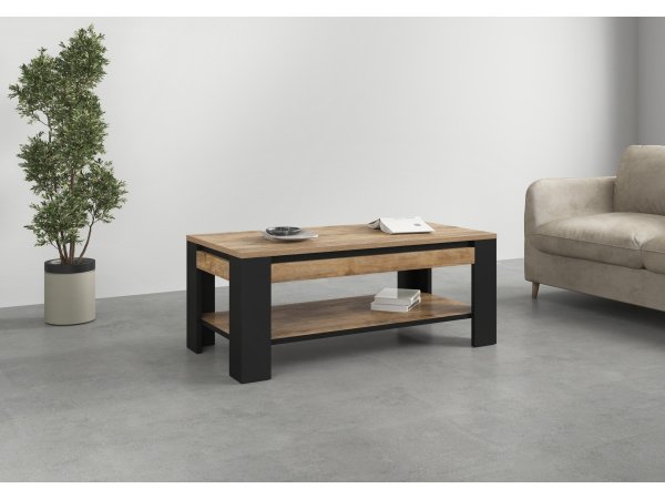 Nábytek do obývacího pokoje TUDOR dub Samdal/černý mat