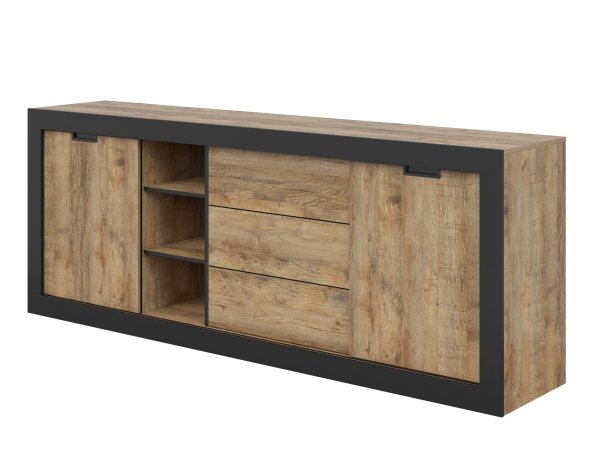 Nábytek do obývacího pokoje TUDOR 2 dub Samdal/černý mat