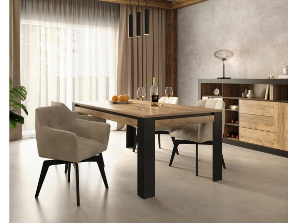 Komoda do jídelny a obývacího pokoje (typ 43) TUDOR dub Samdal/černý mat