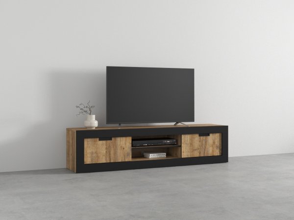 Nábytek do obývacího pokoje TUDOR 2 dub Samdal/černý mat