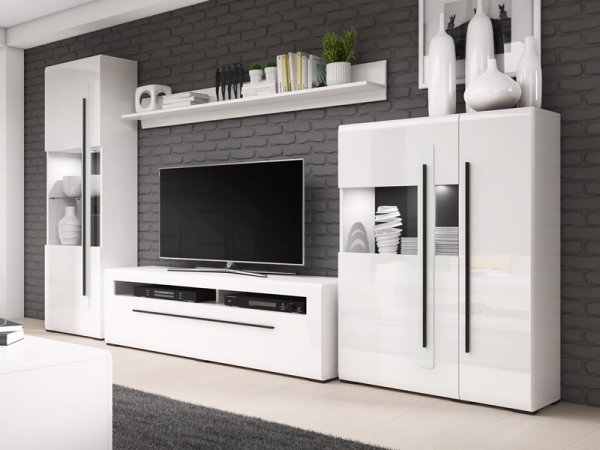 Konferenční stolek TULSA bílá/bílý lesk