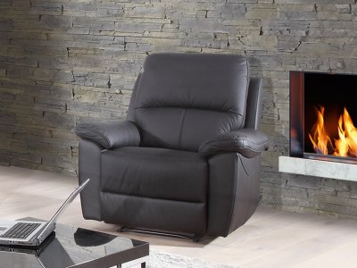 Kožené křeslo s funkcí relax TRIPOLIS