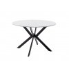 Jídelní stůl UBATE bílý mramor, podnož černá matná (Ø120 cm)