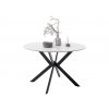 Jídelní stůl UBATE bílý mramor, podnož černá matná (Ø120 cm)