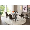 Jídelní stůl UBATE bílý mramor, podnož černá matná (Ø120 cm)