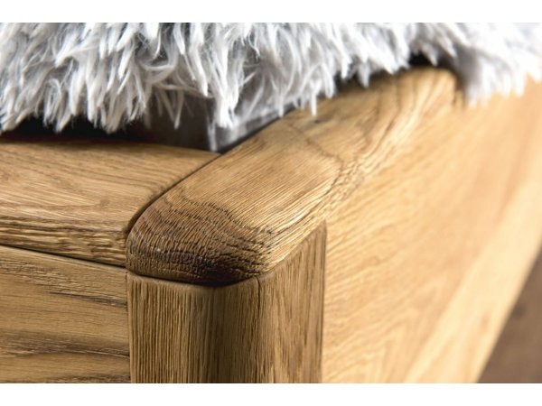 Dubová postel DENVER dub přírodní, látka D´ORO 5114 Ecru