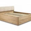 ATLANTA postel s úložným prostorem včetně roštu 180x200 typ 18 dub přírodní, látka D'ORO 5114 Ecru