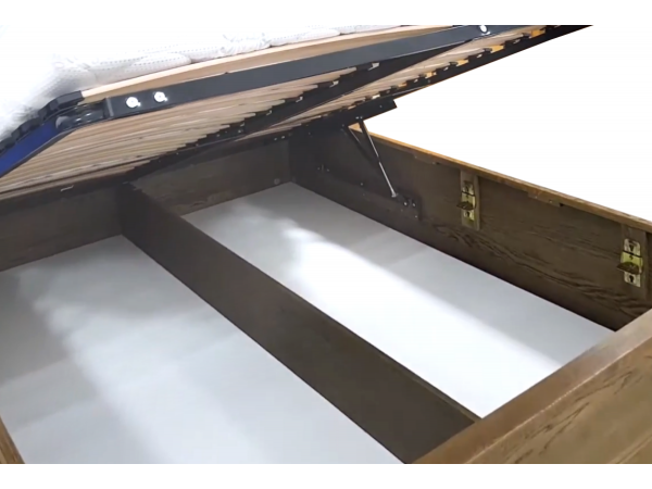 Dubová postel DENVER dub přírodní, látka D´ORO 5114 Ecru