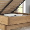 Dubová postel DENVER dub přírodní, látka D´ORO 5114 Ecru
