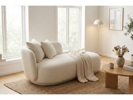 Lenoška Mykonos s polštářem, přírodní, 175×88×85 cm – House Nordic