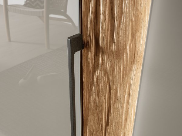 Šatní skříň VANCOUVER dub bianco/sklo champagner