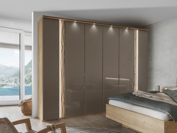 Ložnicová sestava VANCOUVER dub bianco/sklo havanna