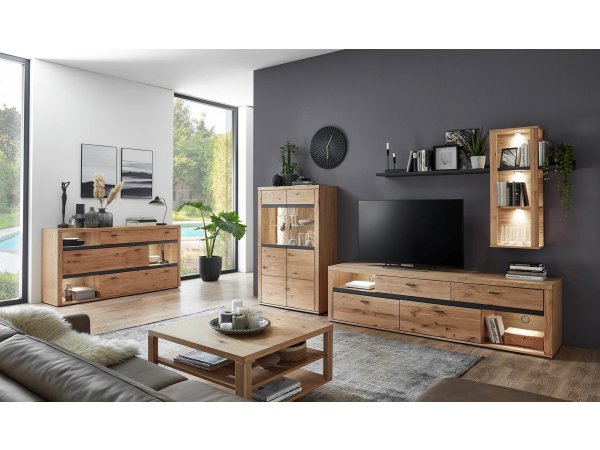 Nábytek do obývacího pokoje VARAS dub zastaralý