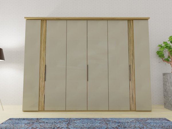 Šatní skříň VANCOUVER dub bianco/sklo champagner