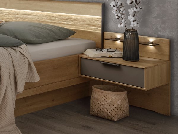 Ložnicová sestava VANCOUVER dub bianco/sklo havanna