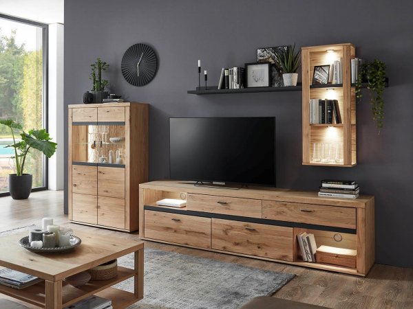 Nábytek do obývacího pokoje VARAS dub zastaralý