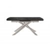 Rozkládací jídelní stůl VANINO keramika černý mramor, podnož broušená nerezová ocel 180(230)x76x90