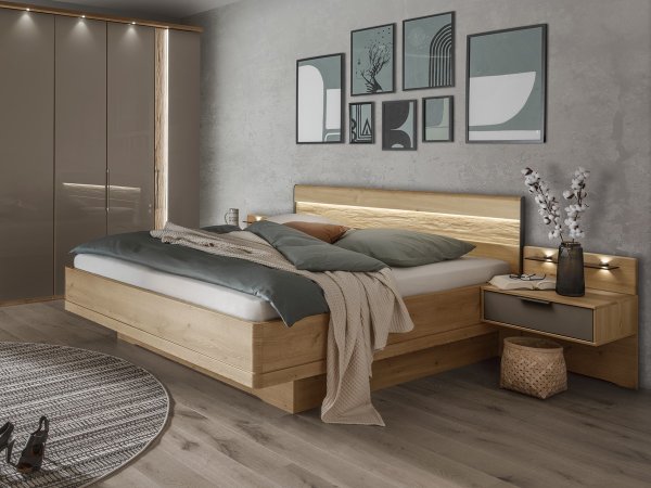 Ložnicová sestava VANCOUVER dub bianco/sklo havanna