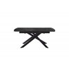 Rozkládací jídelní stůl VANINO keramika černý mramor, podnož černá matná 180(230)x76x90