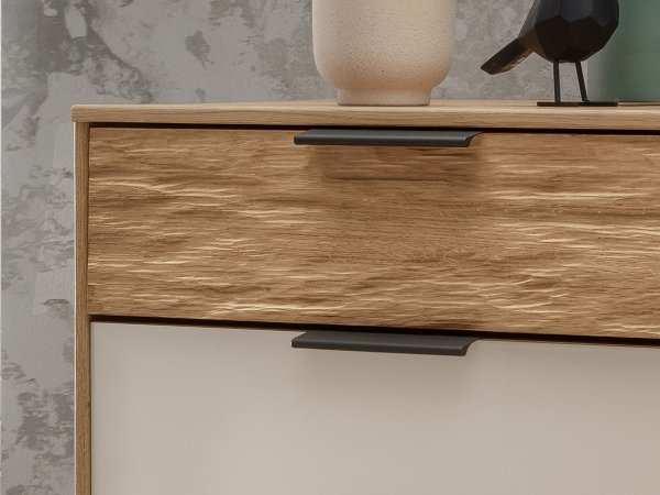 Komoda VANCOUVER dub bianco/sklo champagner