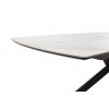 Rozkládací jídelní stůl VANINO keramika bílý mramor, podnož černá matná 180(230)x76x90