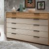 Komoda VANCOUVER dub bianco/sklo champagner