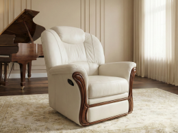 Kožené křeslo s funkcí relax s elektrickým ovládáním