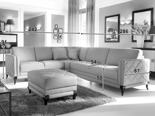 Kožená rohová sedací souprava VEDUZ