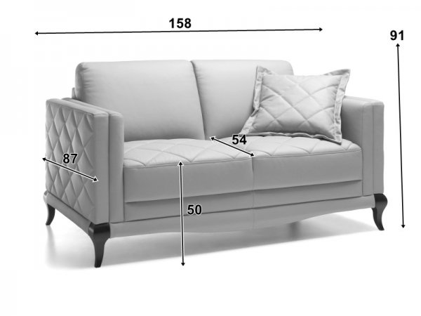 Kožená pohovka 2-sed VEDUZ