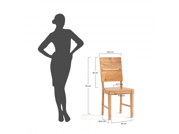 Dubová jídelní židle s dřevěným sedákem ERTO