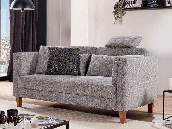 Pohovka ve skandinávském stylu VIVA s dubovými nohami