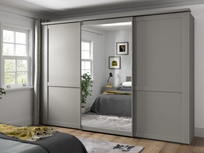 Šatní skříň s posuvnými dveřmi MARLOW Kieselgrau
