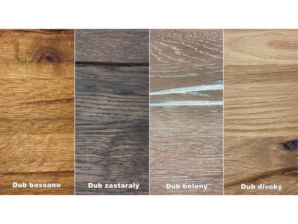 Jídelní stůl CASTELLO dub bělený/lak antracit