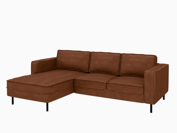 Rohová sedací souprava WATKINS, cognac, látka CRAFT 42