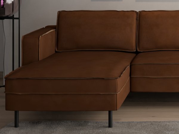 Rohová sedací souprava WATKINS, cognac, látka CRAFT 42