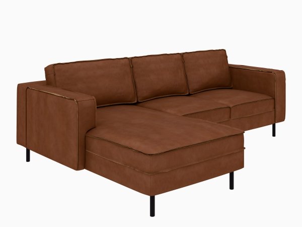 Rohová sedací souprava WATKINS, cognac, látka CRAFT 42