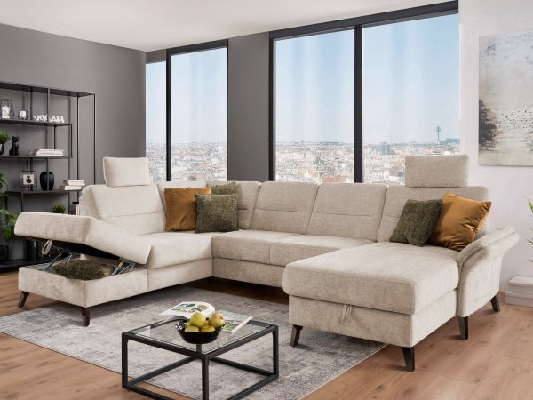 Rohová sedací souprava do tvaru U ve skandinávském stylu WESTERLAND 2