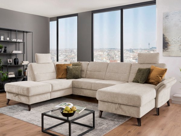 Rohová sedací souprava do tvaru U ve skandinávském stylu WESTERLAND 2