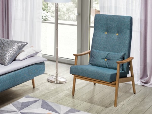 Křeslo s dřevěnými područkami EGON