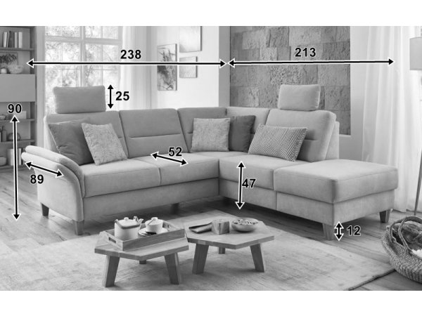 Rohová sedací souprava ve skandinávském stylu WESTERLAND