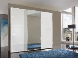 Šatní skříň se skleněnými dveřmi WESTSIDE alpská bílá/chrom