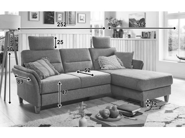 Malá rohová sedací souprava ve skandinávském stylu WESTERLAND