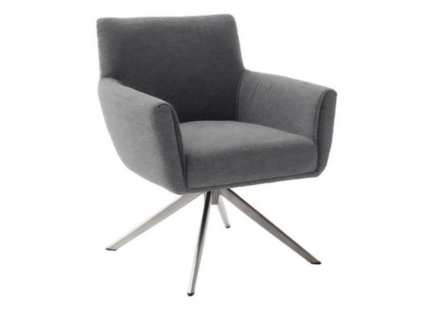 Jídelní otočná židle WILSON XL, antracitová s ocelovou podnoží