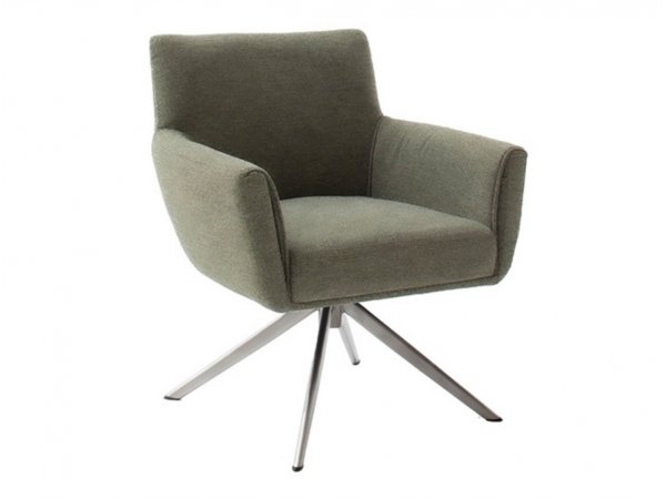 Jídelní otočná židle WILSON XL, olivová s ocelovou podnoží