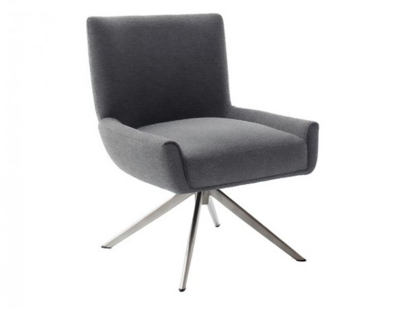 Jídelní otočná židle WILSON XL bez područek, antracitová s ocelovou podnoží