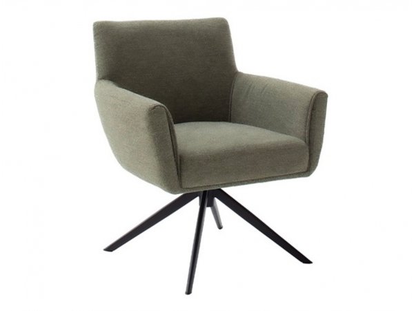 Jídelní otočná židle WILSON XL, olivová s černou podnoží