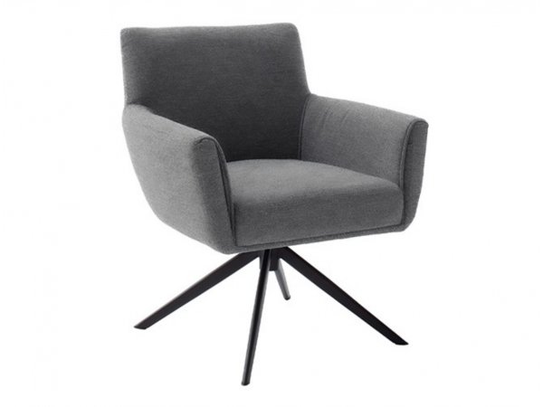 Jídelní otočná židle WILSON XL, antracitová s černou podnoží